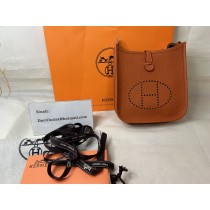 Hermes Evelyne Mini Bag Palladium Hardware Orange