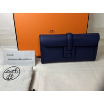 Hermes Jige Elan 29 Clutch Bag Epsom Leather Bleu Saphir